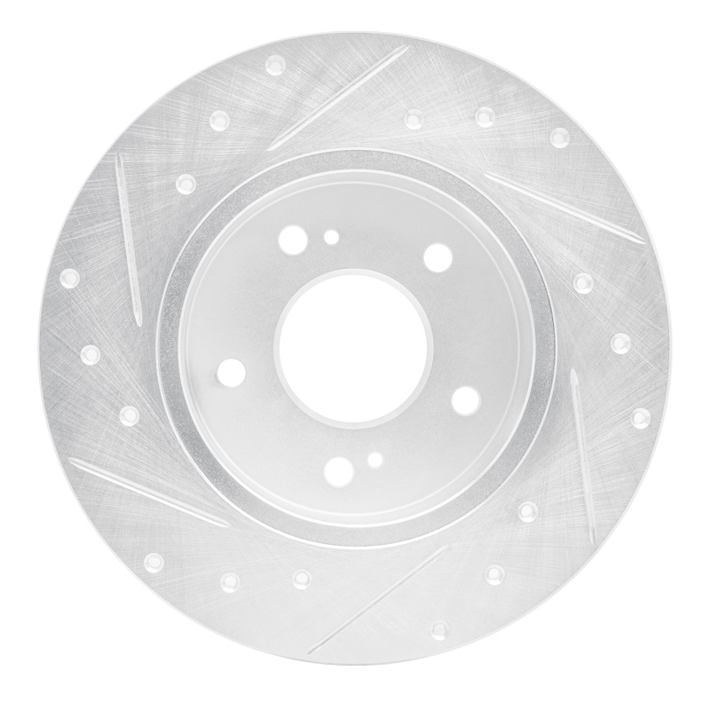 Infiniti I30 Brake Rotor (1) - Rear Right - R1 Concepts - Drilled & Slotted - Silver - `94-`04